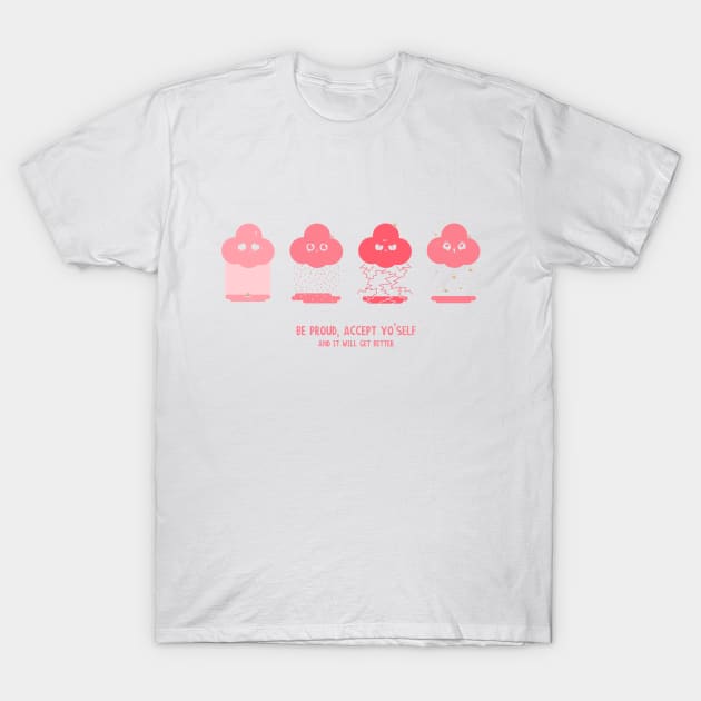 Gay Depressed Little Cloud - From Fear to Acceptance T-Shirt by craycrayowl